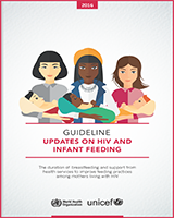 Cover of Guideline: Updates on HIV and Infant Feeding: The Duration of Breastfeeding, and Support from Health Services to Improve Feeding Practices Among Mothers Living with HIV
