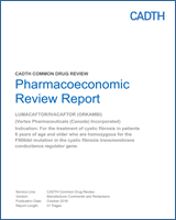Cover of Pharmacoeconomic Review Report: Lumacaftor/Ivacaftor (Orkambi)